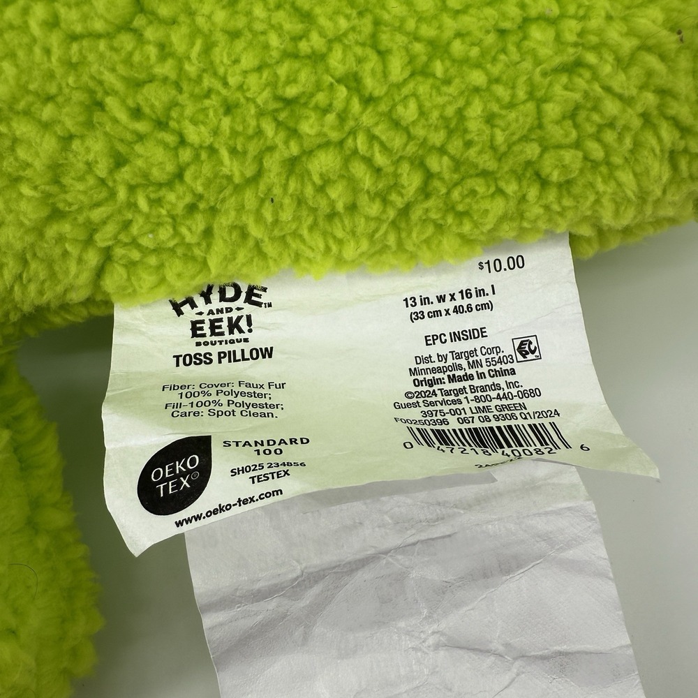 Target Hyde Eek Ghost Pumpkin Pillow Set Green Faux Shearling Plush Halloween 24 - Picture 3 of 4